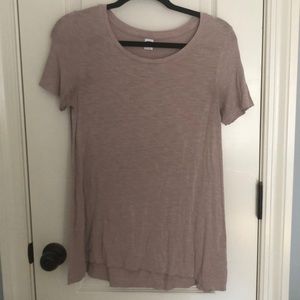 dusty rose pink stretchy tee shirt